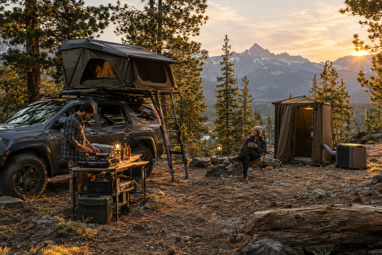 Premium overlanding campsite featuring the collection
