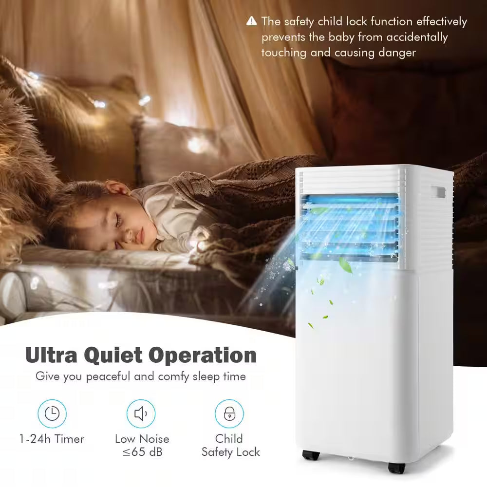 5,300 (DOE) BTU Portable Air Conditioner Cools 350 Sq. Ft. in Black