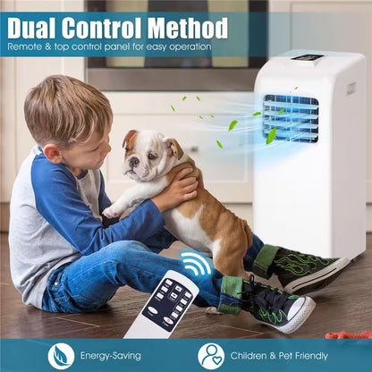 8000 BTU (ASHRAE) 5000 (DOE) BTU Portable Air Conditioner Cools 200 Sq. Ft. with Dehumidifier in White