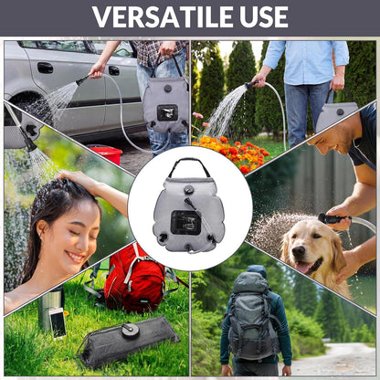 4 Pack Solar Portable Shower Bag 5 Gal/20L Solar Heating Camping Shower Bag with On-Off Switchable Head and Removable Hose for Outdoor Camping Hiking Traveling Beach Swimming