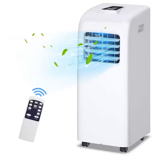 8000 BTU (ASHRAE) 5000 (DOE) BTU Portable Air Conditioner Cools 200 Sq. Ft. with Dehumidifier in White
