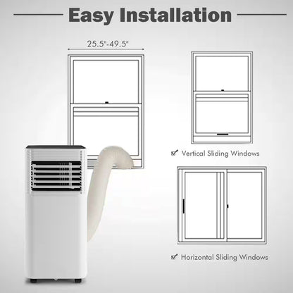 5,300 (DOE) BTU Portable Air Conditioner Cools 350 Sq. Ft. in Black