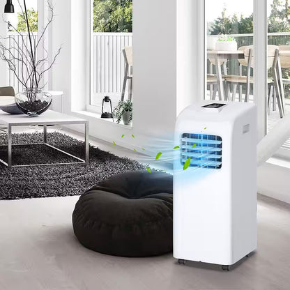 8000 BTU (ASHRAE) 5000 (DOE) BTU Portable Air Conditioner Cools 200 Sq. Ft. with Dehumidifier in White