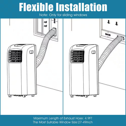 8000 BTU (ASHRAE) 5000 (DOE) BTU Portable Air Conditioner Cools 200 Sq. Ft. with Dehumidifier in White