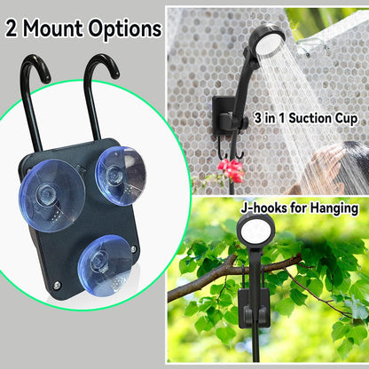 Portable Shower for Camping, 6000Mah Rechargeable Camping Shower Pump with Power & Temperature Display, Shower Head and Bidet Sprayer,Outdoor Shower Pump for Hiking, Travel, Pet