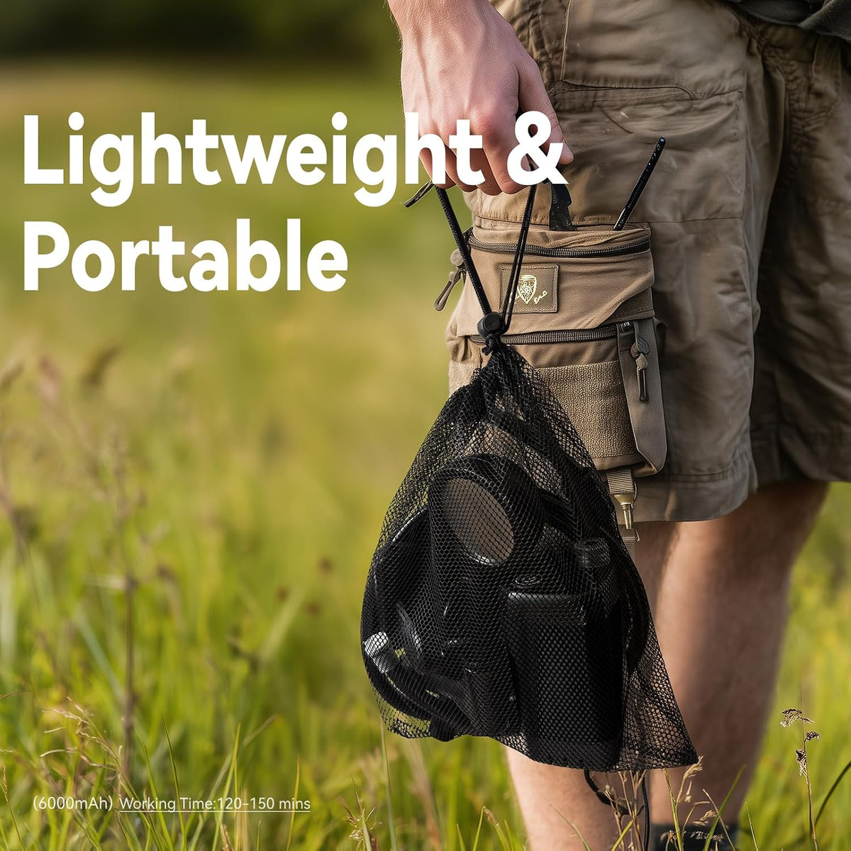 Portable Shower for Camping, 6000Mah Rechargeable Camping Shower Pump with Power & Temperature Display, Shower Head and Bidet Sprayer,Outdoor Shower Pump for Hiking, Travel, Pet