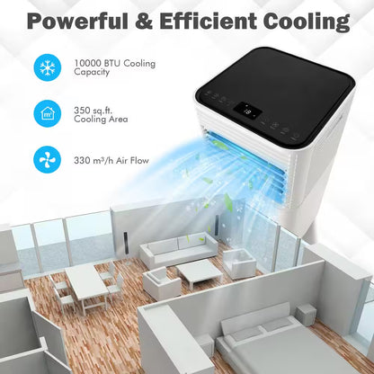 5,300 (DOE) BTU Portable Air Conditioner Cools 350 Sq. Ft. in Black
