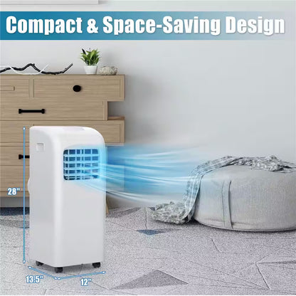 8000 BTU (ASHRAE) 5000 (DOE) BTU Portable Air Conditioner Cools 200 Sq. Ft. with Dehumidifier in White
