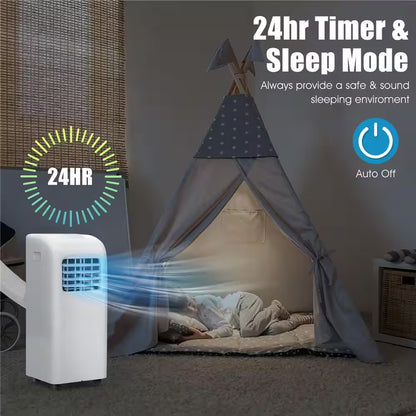 8000 BTU (ASHRAE) 5000 (DOE) BTU Portable Air Conditioner Cools 200 Sq. Ft. with Dehumidifier in White